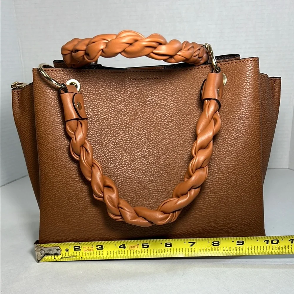 Aldo Brown Tote with Structured Design and Gold Accents